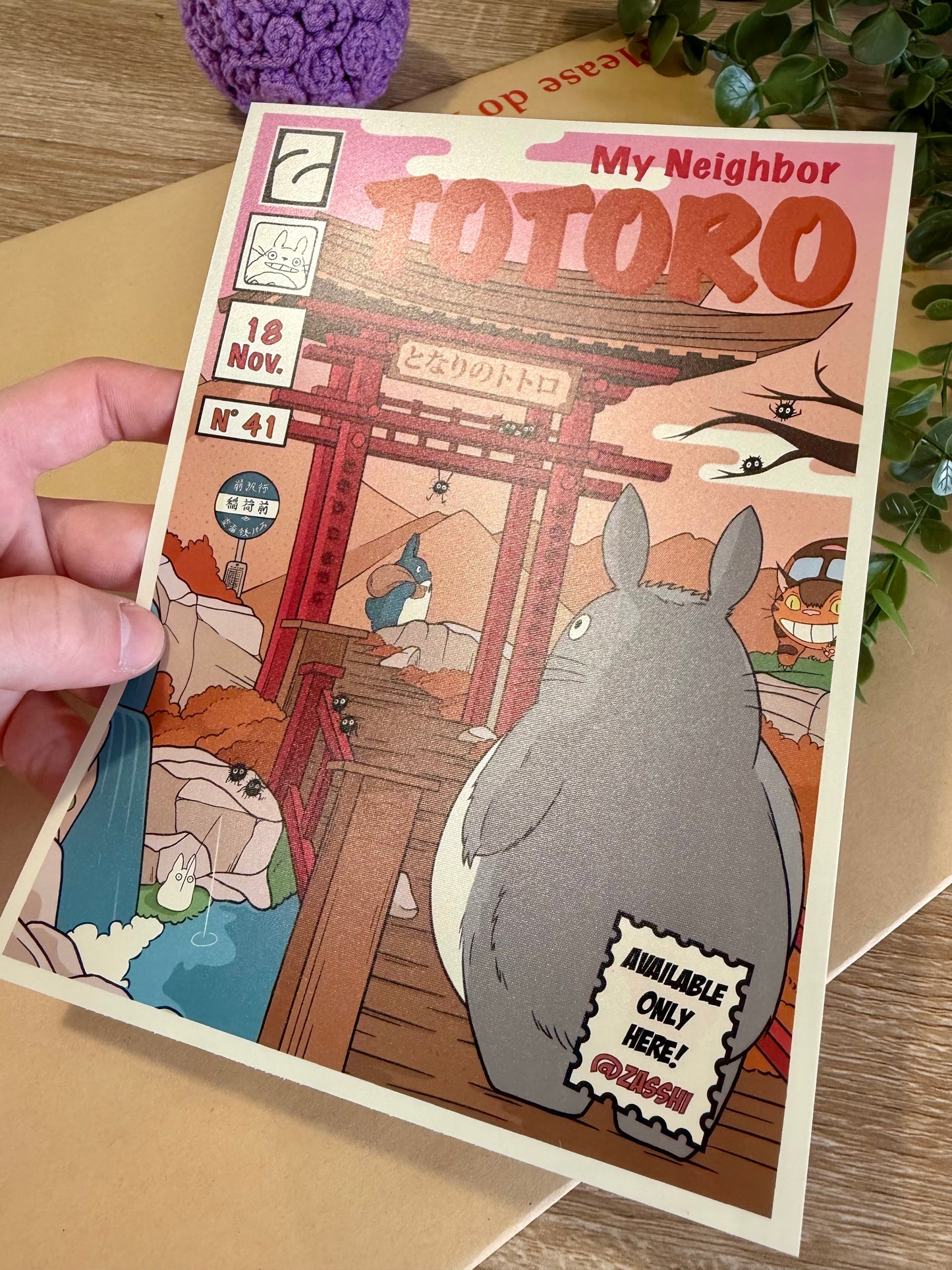 Affiche Totoro A5 Satiné
