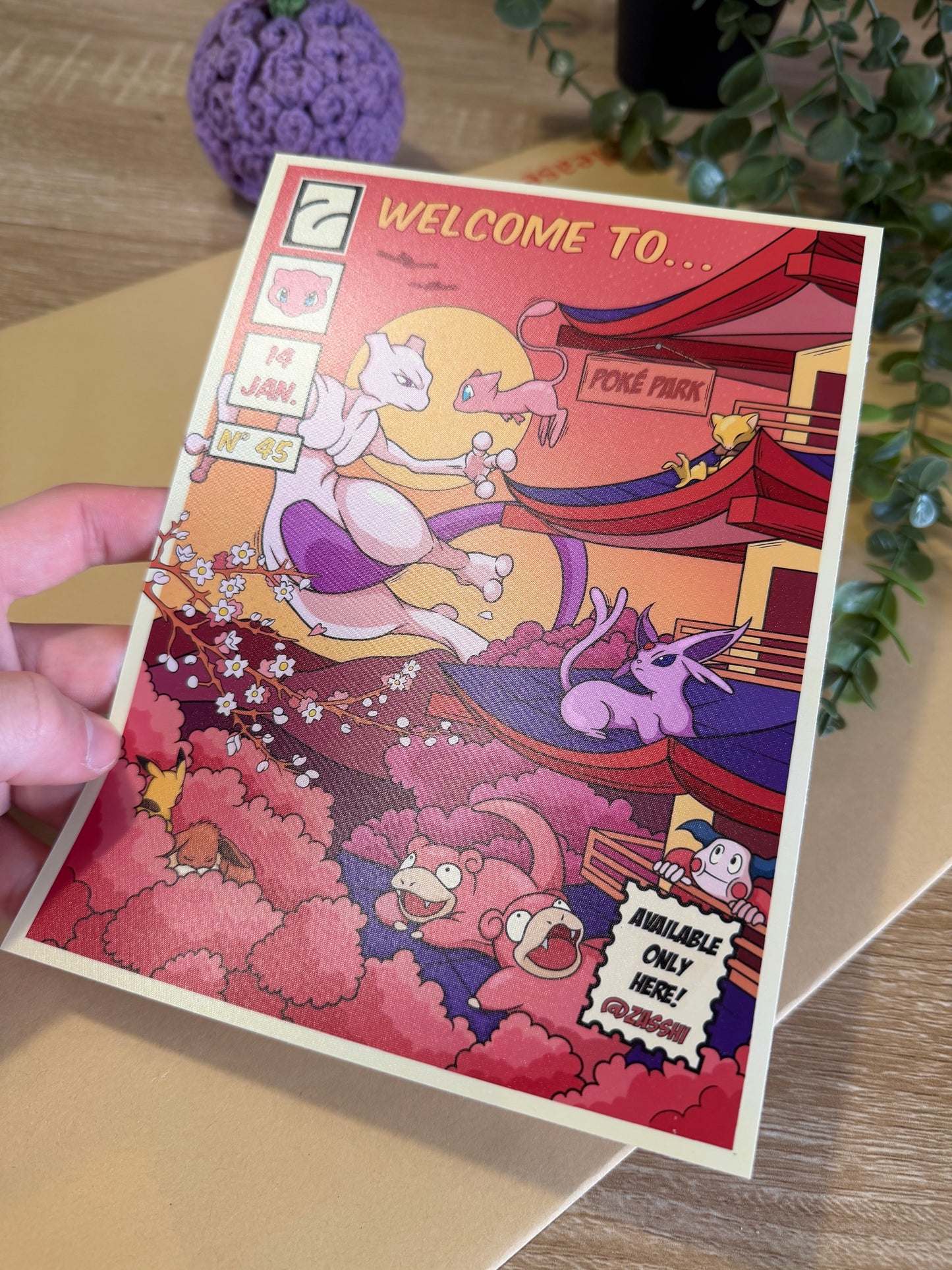 Affiche PokéPark psy A5 Satiné