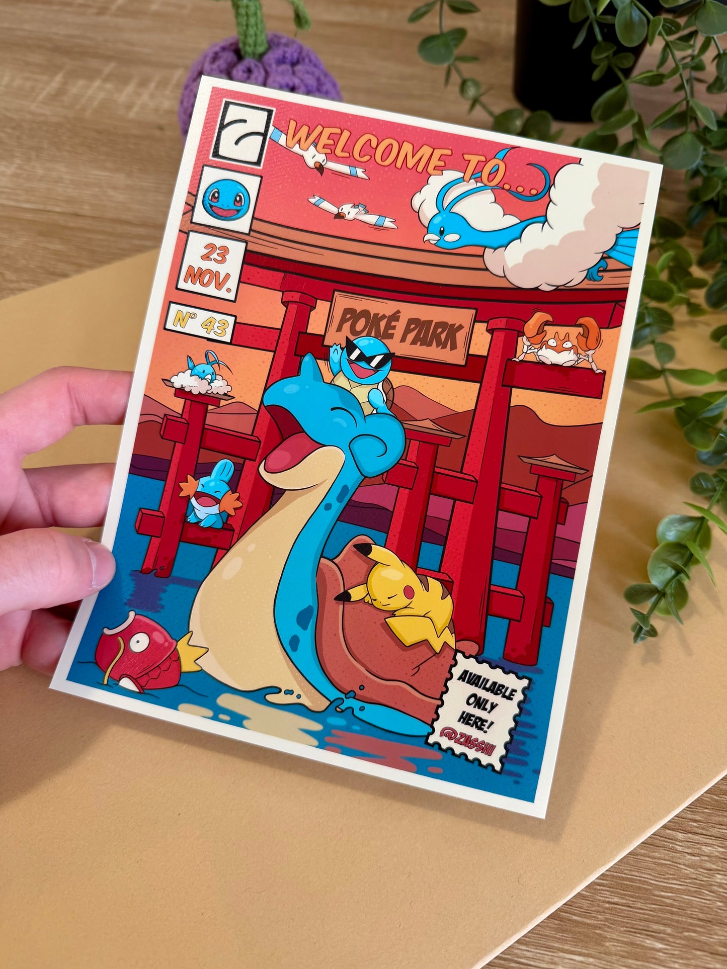 Affiche PokéPark eau A5 Satiné