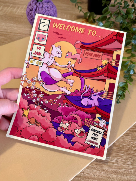 Affiche PokéPark psy A5 Satiné